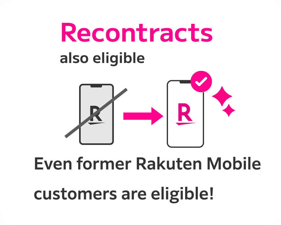 Re-contracts are also eligible, including for people who canceled Rakuten Mobile in the past.
